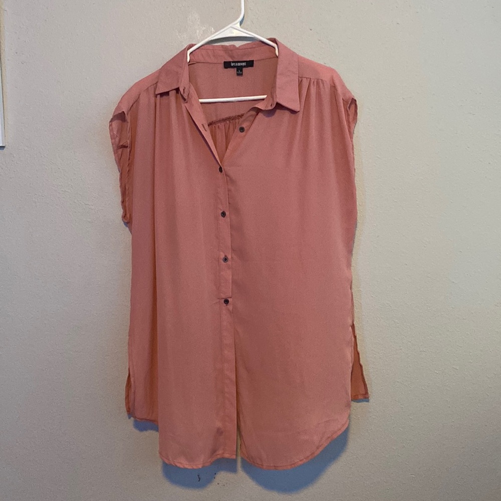 Pink button up blouse